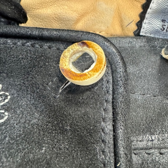 STOCKERPOINT Lederhosen Suede Leather Embroidered Shorts Black Bermuda Size 62 - Picture 11 of 14